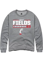 Sophie Fields  Rally Cincinnati Bearcats Mens Graphite NIL Stacked Box Long Sleeve Crew Sweatshi..