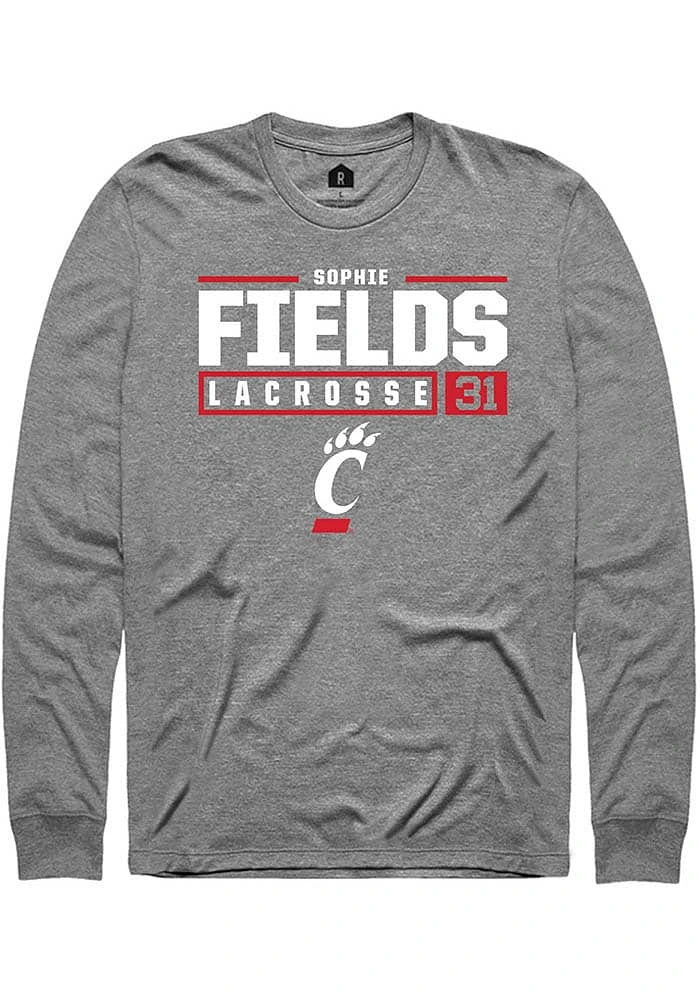 Sophie Fields  Cincinnati Bearcats Graphite Rally NIL Stacked Box Long Sleeve T Shirt