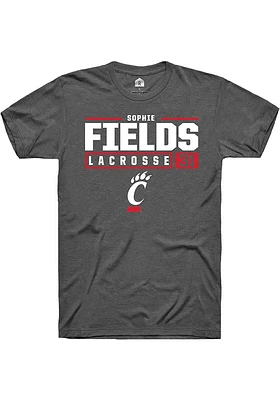 Sophie Fields  Cincinnati Bearcats Dark Grey Rally NIL Stacked Box Short Sleeve T Shirt