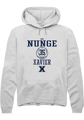 Bob Nunge  Rally Xavier Musketeers Mens White NIL Sport Icon Long Sleeve Hoodie