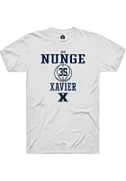 Bob Nunge  Xavier Musketeers White Rally NIL Sport Icon Short Sleeve T Shirt