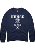 Bob Nunge  Rally Xavier Musketeers Mens Navy Blue NIL Sport Icon Long Sleeve Crew Sweatshirt