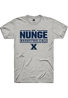 Bob Nunge  Xavier Musketeers Ash Rally NIL Stacked Box Short Sleeve T Shirt