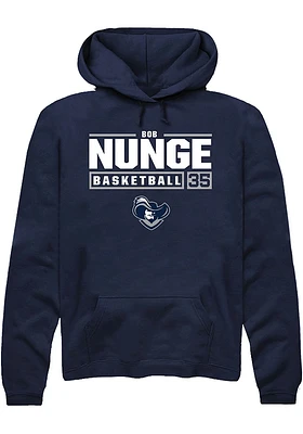 Bob Nunge  Rally Xavier Musketeers Mens Navy Blue NIL Stacked Box Long Sleeve Hoodie