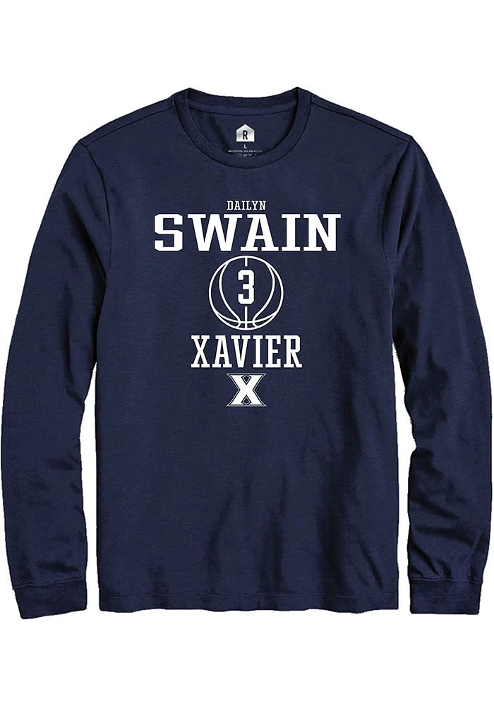 Dailyn Swain  Xavier Musketeers Navy Blue Rally NIL Sport Icon Long Sleeve T Shirt