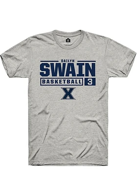 Dailyn Swain  Xavier Musketeers Ash Rally NIL Stacked Box Short Sleeve T Shirt