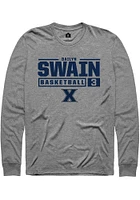 Dailyn Swain  Xavier Musketeers Graphite Rally NIL Stacked Box Long Sleeve T Shirt