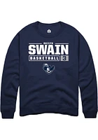 Dailyn Swain  Rally Xavier Musketeers Mens Navy Blue NIL Stacked Box Long Sleeve Crew Sweatshirt