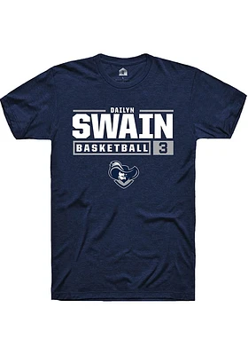 Dailyn Swain  Xavier Musketeers Navy Blue Rally NIL Stacked Box Short Sleeve T Shirt