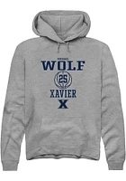 Michael Wolf  Rally Xavier Musketeers Mens Graphite NIL Sport Icon Long Sleeve Hoodie