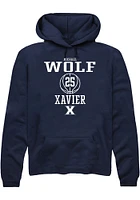 Michael Wolf  Rally Xavier Musketeers Mens Navy Blue NIL Sport Icon Long Sleeve Hoodie