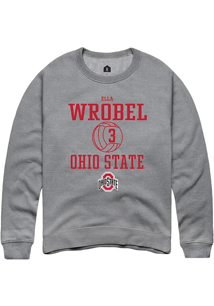 Ella Wrobel  Rally Ohio State Buckeyes Mens Graphite NIL Sport Icon Long Sleeve Crew Sweatshirt