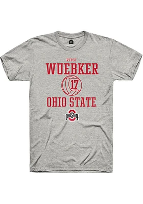 Reese Wuebker  Ohio State Buckeyes Ash Rally NIL Sport Icon Short Sleeve T Shirt