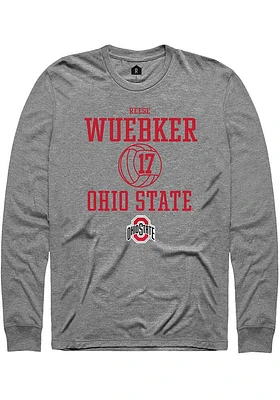 Reese Wuebker  Ohio State Buckeyes Graphite Rally NIL Sport Icon Long Sleeve T Shirt