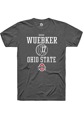 Reese Wuebker  Ohio State Buckeyes Dark Grey Rally NIL Sport Icon Short Sleeve T Shirt