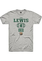 Jacob Lewis  Ohio Bobcats Ash Rally NIL Sport Icon Short Sleeve T Shirt