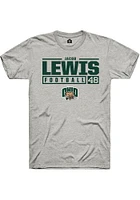 Jacob Lewis  Ohio Bobcats Ash Rally NIL Stacked Box Short Sleeve T Shirt