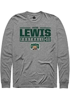 Jacob Lewis  Ohio Bobcats Graphite Rally NIL Stacked Box Long Sleeve T Shirt