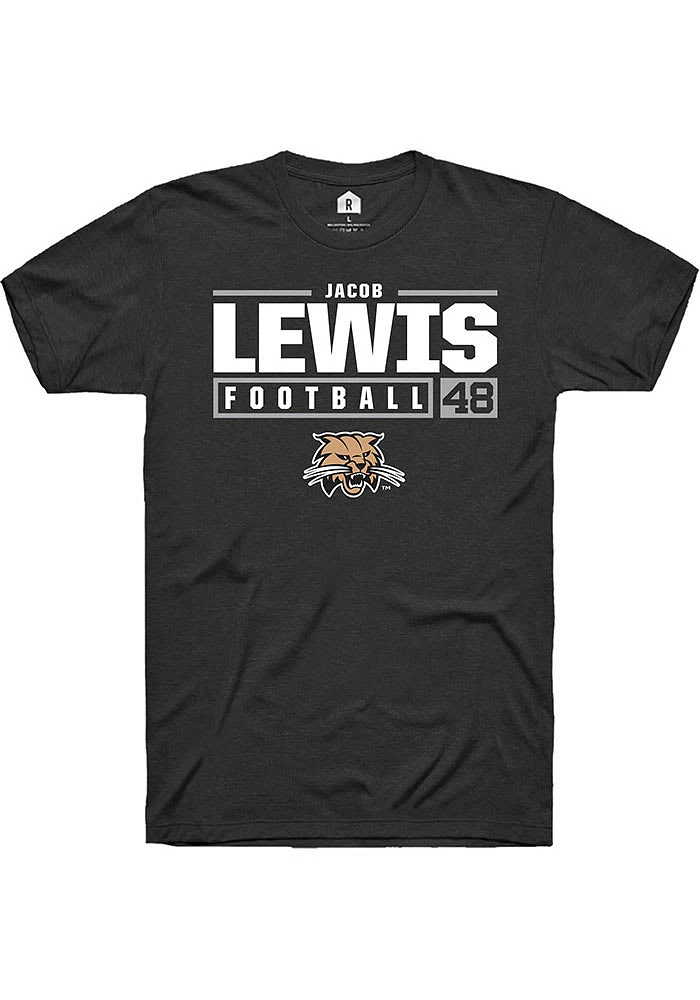 Jacob Lewis Ohio Bobcats Rally NIL Stacked Box Short Sleeve T Shirt