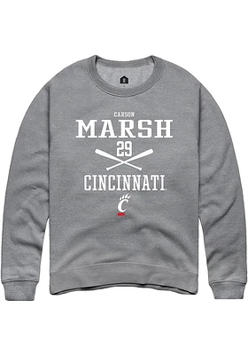 Carson Marsh  Rally Cincinnati Bearcats Mens Graphite NIL Sport Icon Long Sleeve Crew Sweatshirt