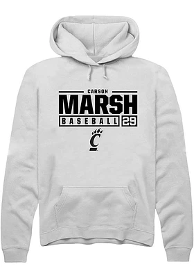 Carson Marsh Rally Cincinnati Bearcats Mens NIL Stacked Box Long Sleeve Hoodie