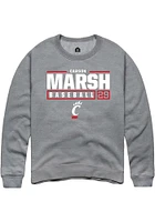 Carson Marsh  Rally Cincinnati Bearcats Mens Graphite NIL Stacked Box Long Sleeve Crew Sweatshir..