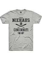 Charlie Niehaus  Cincinnati Bearcats Ash Rally NIL Sport Icon Short Sleeve T Shirt