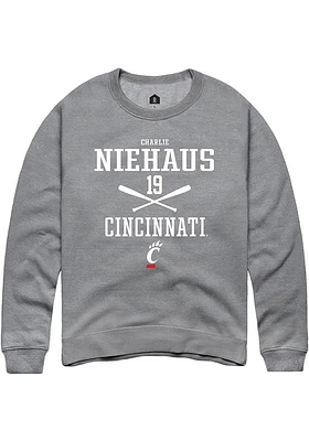 Charlie Niehaus  Rally Cincinnati Bearcats Mens Graphite NIL Sport Icon Long Sleeve Crew Sweatsh..