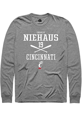 Charlie Niehaus  Cincinnati Bearcats Graphite Rally NIL Sport Icon Long Sleeve T Shirt