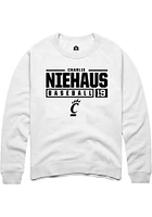 Charlie Niehaus Rally Cincinnati Bearcats Mens NIL Stacked Box Long Sleeve Crew Sweatshir