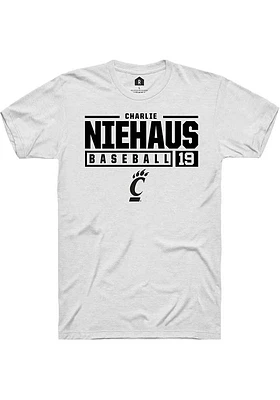 Charlie Niehaus Cincinnati Bearcats Rally NIL Stacked Box Short Sleeve T Shirt