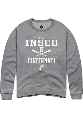 Ryan Insco  Rally Cincinnati Bearcats Mens Graphite NIL Sport Icon Long Sleeve Crew Sweatshirt