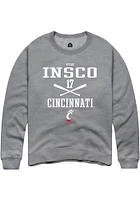 Ryan Insco  Rally Cincinnati Bearcats Mens Graphite NIL Sport Icon Long Sleeve Crew Sweatshirt