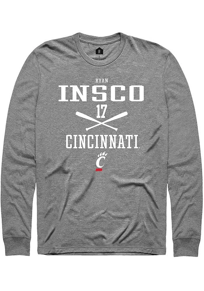 Ryan Insco  Cincinnati Bearcats Graphite Rally NIL Sport Icon Long Sleeve T Shirt