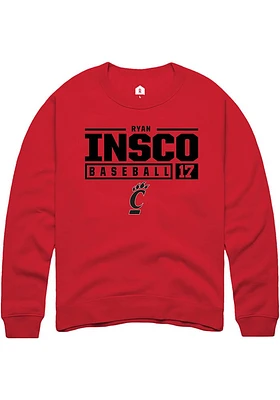 Ryan Insco Rally Cincinnati Bearcats Mens NIL Stacked Box Long Sleeve Crew Sweatshirt