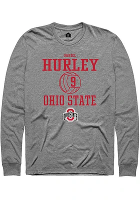 Daniel Hurley  Ohio State Buckeyes Graphite Rally NIL Sport Icon Long Sleeve T Shirt