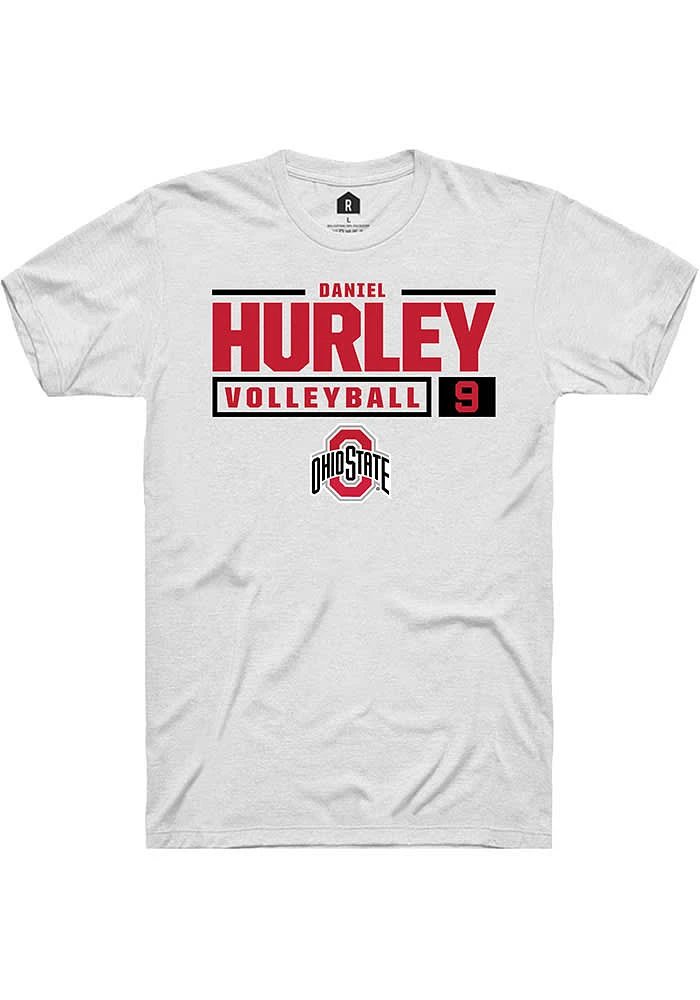 Daniel Hurley Ohio State Buckeyes Rally NIL Stacked Box Short Sleeve T Shirt