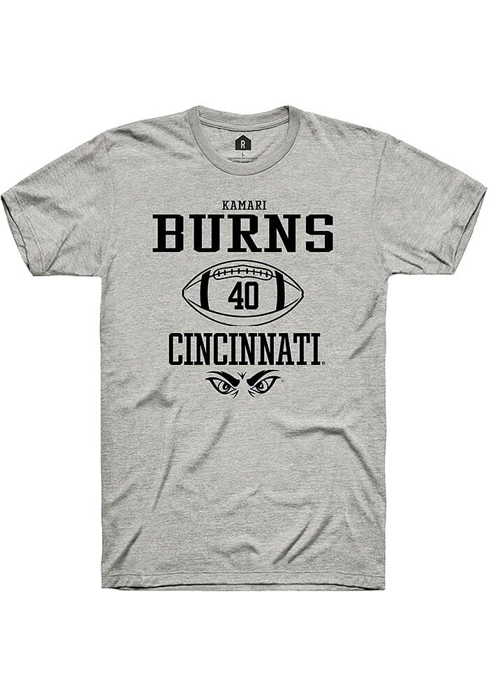 Kamari Burns  Cincinnati Bearcats Ash Rally NIL Sport Icon Short Sleeve T Shirt