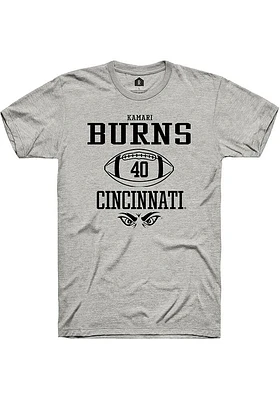 Kamari Burns  Cincinnati Bearcats Ash Rally NIL Sport Icon Short Sleeve T Shirt