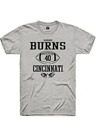 Kamari Burns  Cincinnati Bearcats Ash Rally NIL Sport Icon Short Sleeve T Shirt