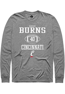 Kamari Burns  Cincinnati Bearcats Graphite Rally NIL Sport Icon Long Sleeve T Shirt