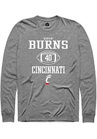 Kamari Burns  Cincinnati Bearcats Graphite Rally NIL Sport Icon Long Sleeve T Shirt