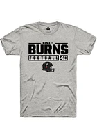 Kamari Burns  Cincinnati Bearcats Ash Rally NIL Stacked Box Short Sleeve T Shirt