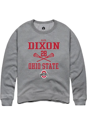 Alex Dixon  Rally Ohio State Buckeyes Mens Graphite NIL Sport Icon Long Sleeve Crew Sweatshirt