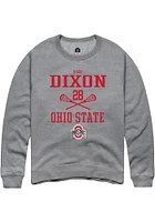 Alex Dixon  Rally Ohio State Buckeyes Mens Graphite NIL Sport Icon Long Sleeve Crew Sweatshirt