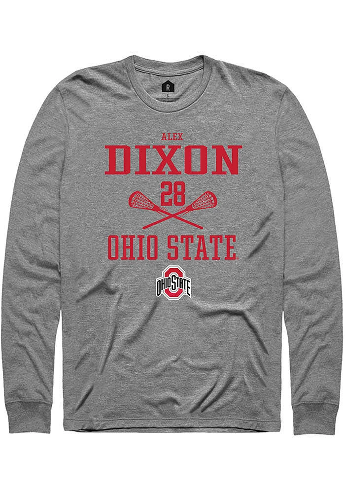 Alex Dixon  Ohio State Buckeyes Graphite Rally NIL Sport Icon Long Sleeve T Shirt