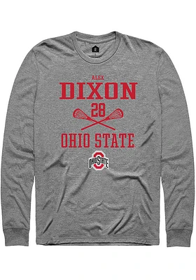 Alex Dixon  Ohio State Buckeyes Graphite Rally NIL Sport Icon Long Sleeve T Shirt