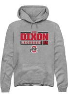 Alex Dixon  Rally Ohio State Buckeyes Mens Graphite NIL Stacked Box Long Sleeve Hoodie