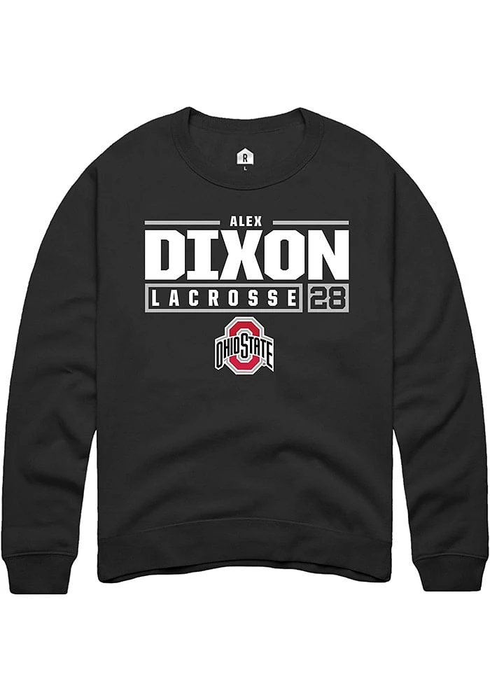 Alex Dixon Rally Ohio State Buckeyes Mens NIL Stacked Box Long Sleeve Crew Sweatshirt