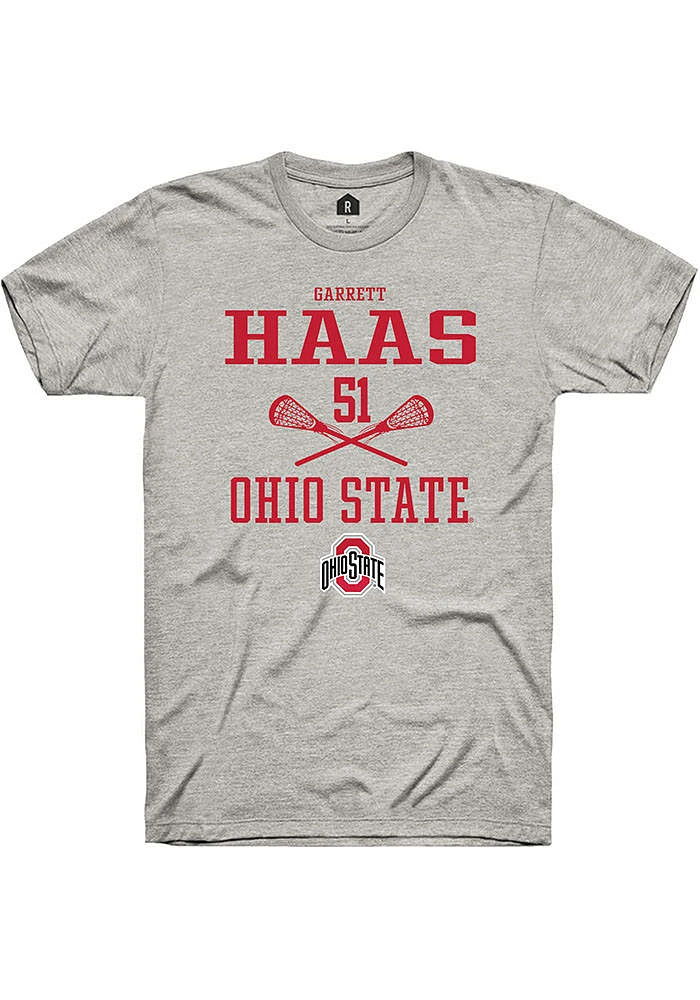 Garrett Haas  Ohio State Buckeyes Ash Rally NIL Sport Icon Short Sleeve T Shirt